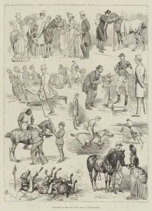 Sketches at the Polo Pony Race at Hurlingham (engraving) Sketches at the Polo Pony Race at Hurlingham (engraving)