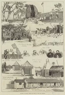Observers Gallery: Sketches of Stations where the Transit of Venus was observed (engraving)