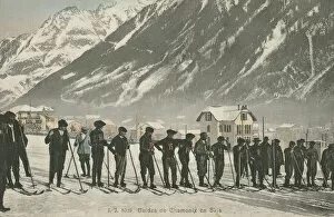 Skiing Collection: Ski Instructors at Chamonix (colour photo)