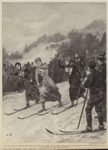 The ski-running and jumping competition at Murzzuschlag in Styria The ski-running and jumping competition at Murzzuschlag in Styria