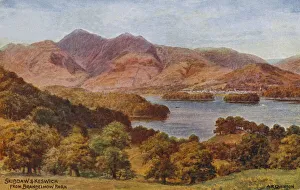 Skiddaw and Keswick from Brandelhow Park, Lake District (colour litho) Skiddaw and Keswick from Brandelhow Park, Lake District (colour litho)