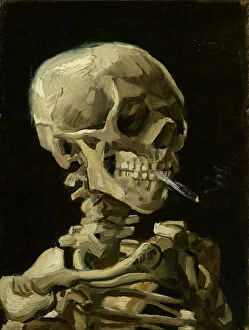 Skull of a Skeleton with Burning Cigarette, c.1886 (oil on canvas)