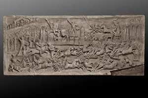 Slab with chariot race in the Circus Maximus of Rome, II - III century AD Slab with chariot race in the Circus Maximus of Rome, II - III century AD