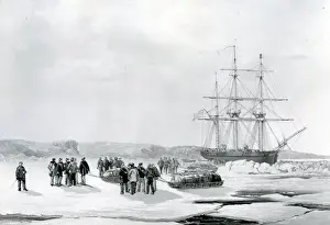 Sledge Party leaving HMS Investigator in Mercy Bay, Under command of Lieutenant Gurney Sledge Party leaving HMS Investigator in Mercy Bay, Under command of Lieutenant Gurney