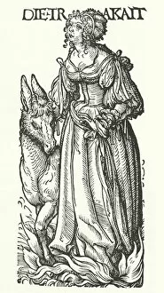 Sloth: one of the seven deadly sins (engraving)