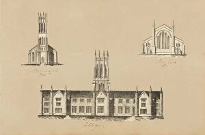 Small architectural lithographs, c.1830 (litho)
