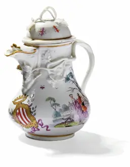 Small pot a lait armoire and cover, c.1765-70 (porcelain) Small pot a lait armoire and cover, c.1765-70 (porcelain)