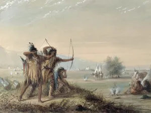Snake Indians Testing Bows, 1837 (w/c on paper) Snake Indians Testing Bows, 1837 (w/c on paper)