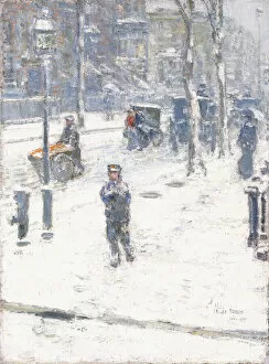 Frederick Childe Hassam Gallery: Snow Storm, Fifth Avenue, New York, 1907 (oil on canvas)