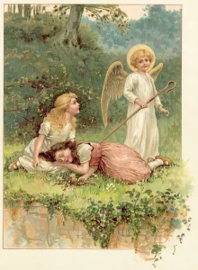 Snow-White, Rose-Red, and the Angel (chromolitho) Snow-White, Rose-Red, and the Angel (chromolitho)