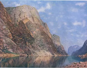 Sogne Fiord, Norway, Bibbys Annual, 1916-17 (colour litho) Sogne Fiord, Norway, Bibbys Annual, 1916-17 (colour litho)