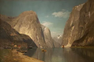 Up the Sogne Fjord, near Gudangen, 1876 (oil on canvas) Up the Sogne Fjord, near Gudangen, 1876 (oil on canvas)