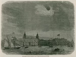 The solar eclipse as seen from the Isle of Dogs (engraving)