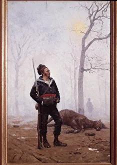 Soldier of the Marine Infantry in 1876 Painting by Etienne Berne Bellecour (1838-1910) Soldier of the Marine Infantry in 1876 Painting by Etienne Berne Bellecour (1838-1910)