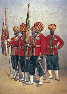 Soldiers of the 15th Ludhiana Sikhs, illustration for Armies of India'