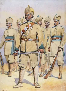 Soldiers of the 33rd Punjabis, Subadar, Punjabi Musalmans Soldiers of the 33rd Punjabis, Subadar, Punjabi Musalmans