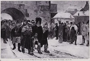 Soldiers of Napoleon's defeated Grande Armee returning from Russia, 1812 (engraving) Soldiers of Napoleon's defeated Grande Armee returning from Russia, 1812 (engraving)
