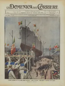 Solemn ceremony for the launch of the great battleship Conte di Cavour in La Spezia Solemn ceremony for the launch of the great battleship Conte di Cavour in La Spezia