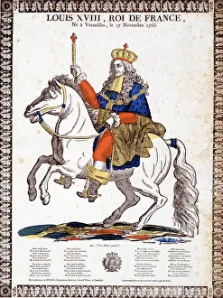 Song in honor of the king of France Louis XVIII, illustrated by an equestrian portrait of Song in honor of the king of France Louis XVIII, illustrated by an equestrian portrait of