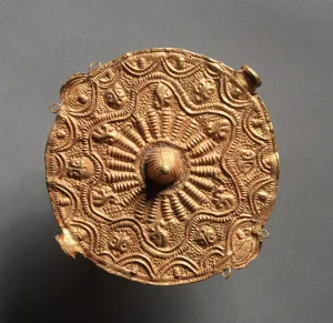 Soul Disk Pendant, 1800s (cast gold, hammered) Soul Disk Pendant, 1800s (cast gold, hammered)