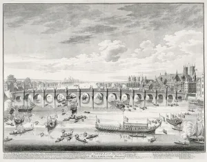 The South East Prospect of Westminster Bridge - Boats arriving at Parliament for The South East Prospect of Westminster Bridge - Boats arriving at Parliament for