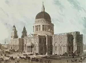 Images Dated 9th November 2010: South East View of St. Pauls Cathedral, engraved by Daniel Havell (1785-1826), pub