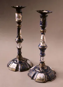 South Staffordshire pair of candlesticks, c.1765 (ceramic) South Staffordshire pair of candlesticks, c.1765 (ceramic)