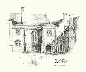 South Wraxall Manor House, Hall and Porch (litho) South Wraxall Manor House, Hall and Porch (litho)