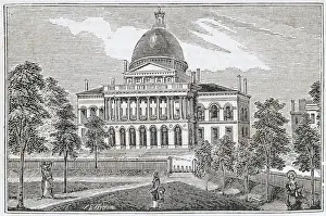 Southern view of the State House in Boston on Beacon Street, from Historical Southern view of the State House in Boston on Beacon Street, from Historical