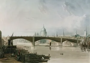 Southwark Iron Bridge, as seen from Bankside, engraved by Thomas Sutherland (b.1785), pub Southwark Iron Bridge, as seen from Bankside, engraved by Thomas Sutherland (b.1785), pub