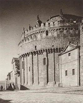 Spain: Avila, The Cathedral apse (b/w photo) Spain: Avila, The Cathedral apse (b/w photo)