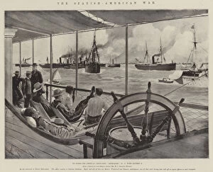 Troopships Gallery: The Spanish-American War, on Board the American Troop-Ship 'Berkshire, 'No 9, with Battery 2 (litho)