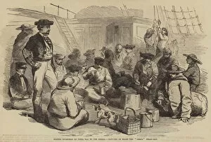 Troopships Gallery: Spanish Muleteers on their Way to the Crimea, sketched on Board the 'Iberia'Steam-Ship (engraving)
