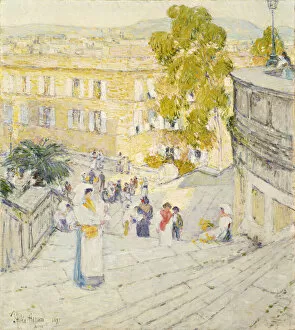 Frederick Childe Hassam Gallery: The Spanish Steps of Rome, 1897 (oil on canvas)
