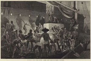 Our Special Artist's Voyage to China, Chinese Coolies coaling the Steamer at Hong-Kong (engraving)