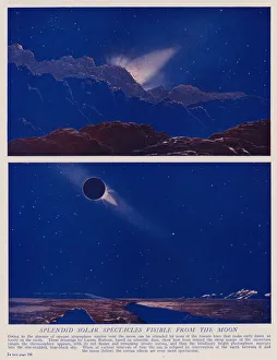 Amedee (after) Forestier Gallery: Splendid solar spectacles visible from the moon (colour litho)