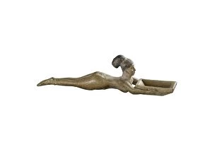 Ancient Egypt & Sites Gallery: Spoon in the form of a nude girl swimming with a rectangular basin in front of her, c