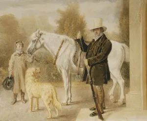 A Sportsman with a Boy, a Pony and a Dog, 1827 (pencil and watercolour) A Sportsman with a Boy, a Pony and a Dog, 1827 (pencil and watercolour)