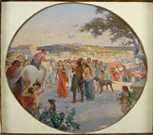 L Ottocento Gallery: Spring Celebration in Ancient Rome (oil on canvas on cardboard)
