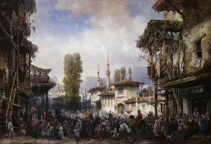 Square of the Tartars, Bahceka, 1854 (bodycolour) Square of the Tartars, Bahceka, 1854 (bodycolour)