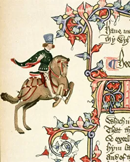 Images Dated 13th October 2009: The Squire, detail from The Canterbury Tales, by Geoffrey Chaucer (c