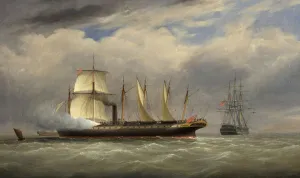 The SS Great Britain under steam and sail, saluting a ship of war The SS Great Britain under steam and sail, saluting a ship of war