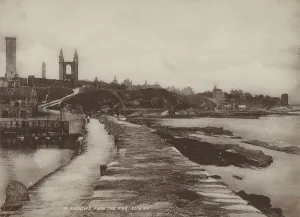 St Andrews Gallery: St Andrews from the Pier (b / w photo)