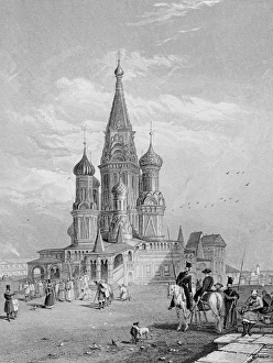 St. Basils Cathedral, Moscow, engraved by Turnbull, 1835 (engraving) St. Basils Cathedral, Moscow, engraved by Turnbull, 1835 (engraving)