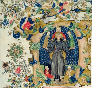 St. Francis in Glory surrounded by Chastity, Poverty and Obedience with Lust St. Francis in Glory surrounded by Chastity, Poverty and Obedience with Lust