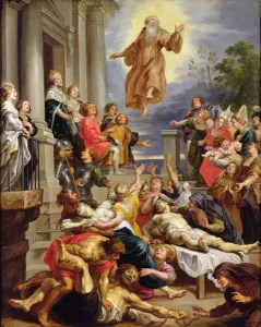 St. Francis of Paola appearing before the sick (oil on copper) St. Francis of Paola appearing before the sick (oil on copper)