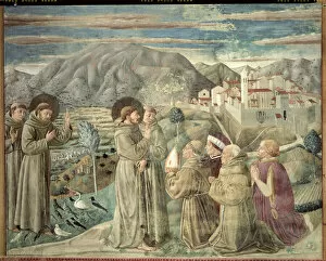 St. Francis Preaching to the Birds and Blessing Montefalco, 1452 (fresco)