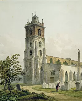 Images Dated 8th October 2009: St. Giles Church, Cripplegate, City of London, 1815 (w / c)