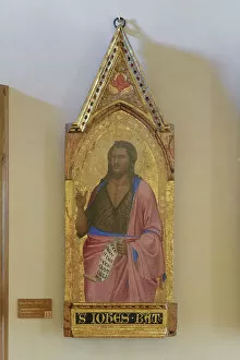 Trecento Collection: St John the Baptist, 14th century (wood painting)