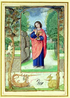 Images Dated 19th July 2005: St. John the Evangelist, form a book of Hours (vellum)